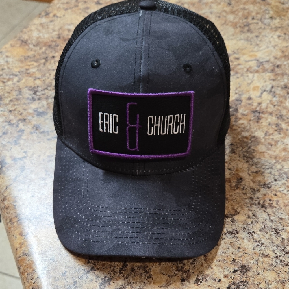 Eric Church Black Camo Hat With Interchangeable Velcro